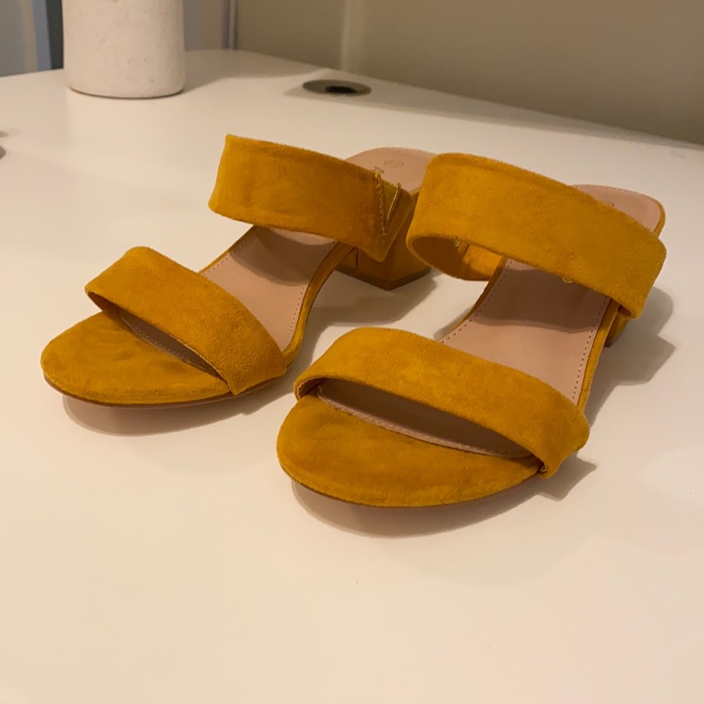 Yellow Block Heels